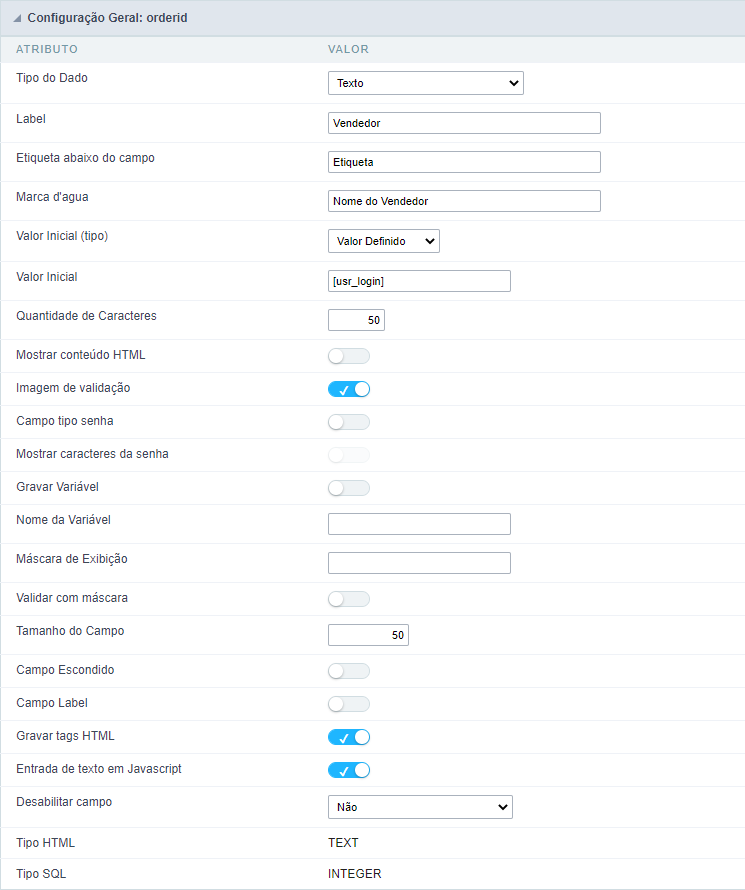 Configuração Geral