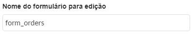 Input para a definicão do nome do form que será criado.