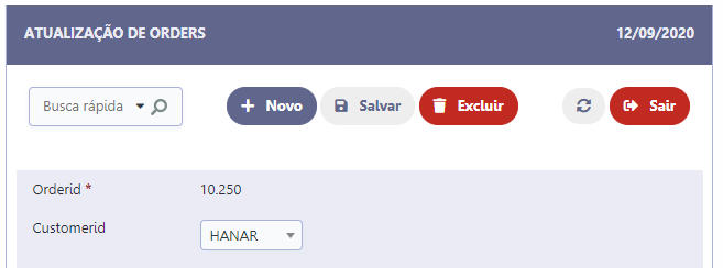 Aplicação em execução com QuickSearch.