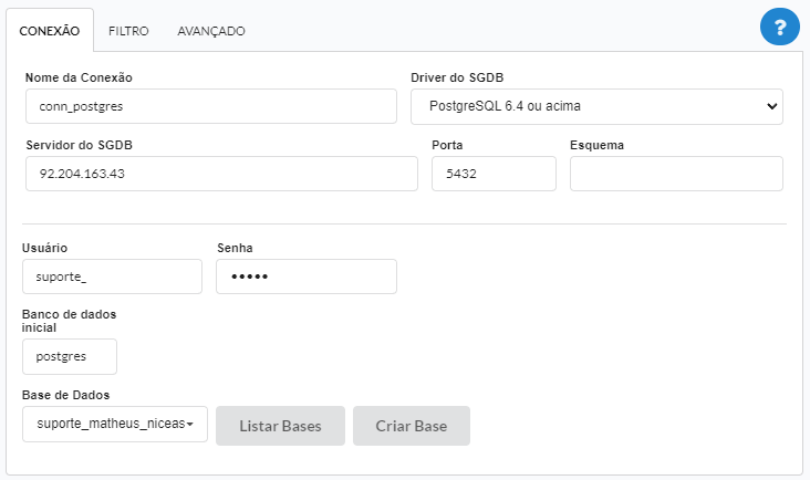 Conexão com o banco de dados
