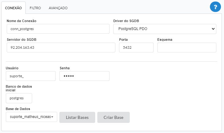 Conexão com o banco de dados